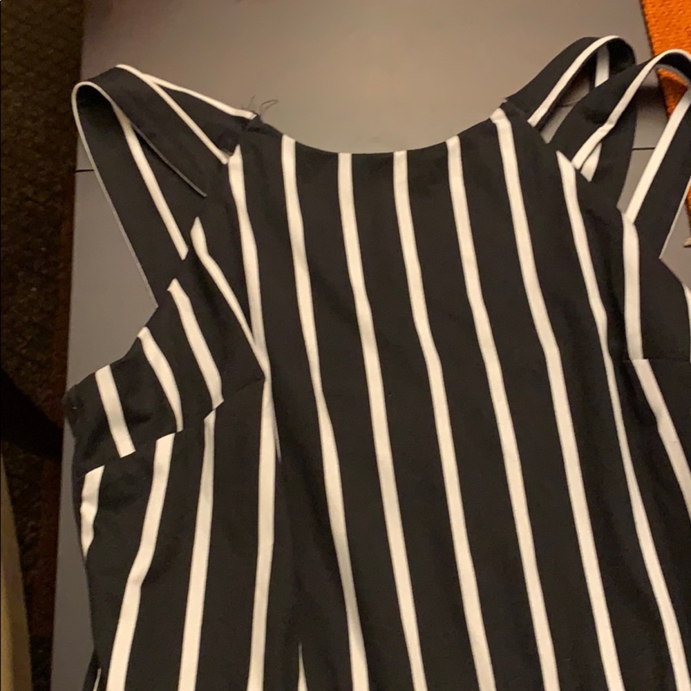 Women’s Black White strip jumpsuit
